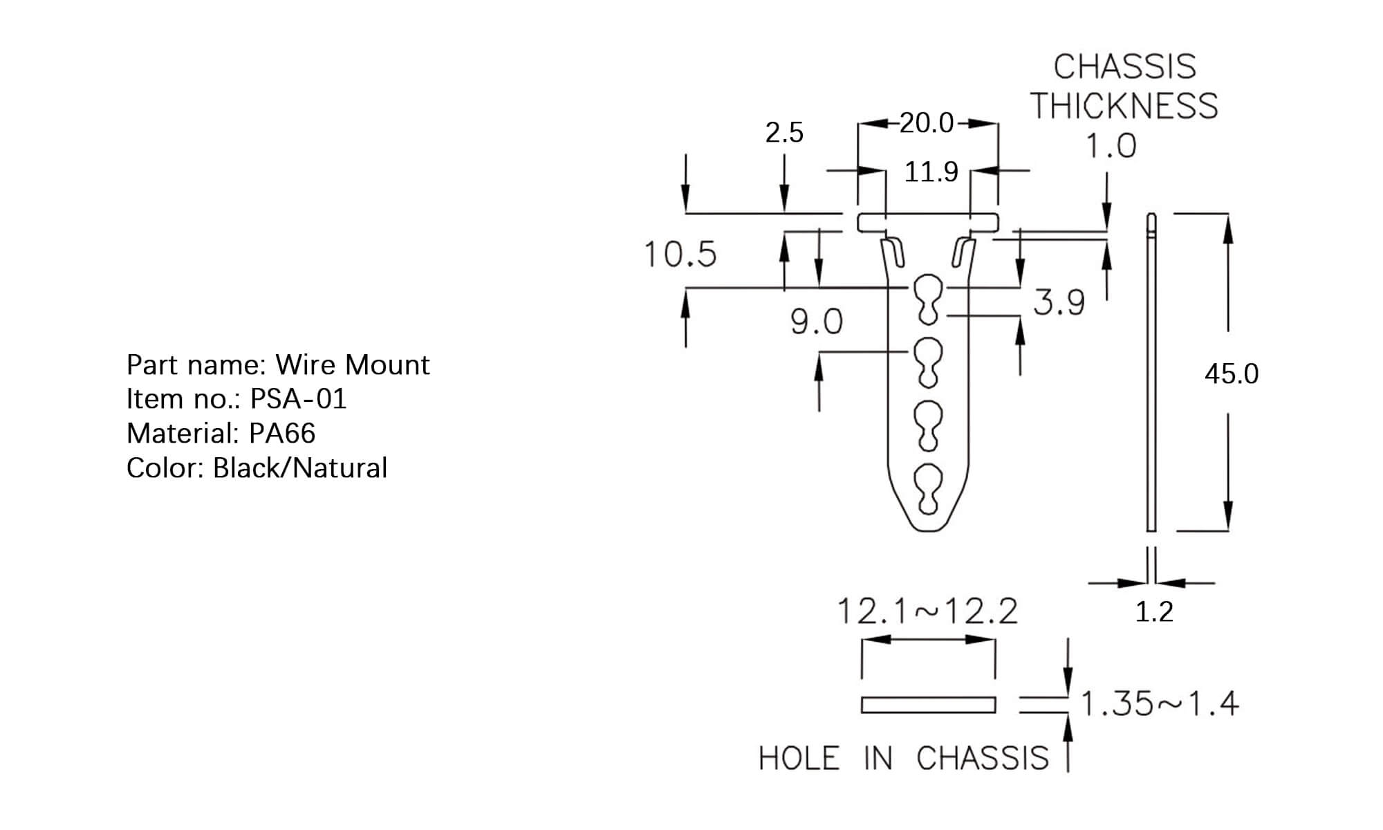 Plastic Wire Mount PSA-01